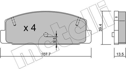 Metelli 22-0302-1 - Brake Pad Set, disc brake autospares.lv