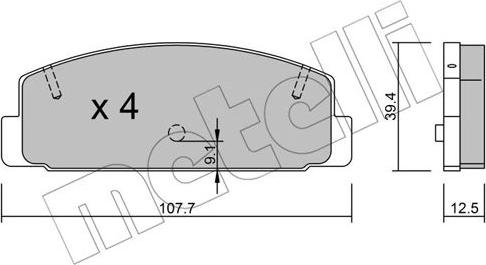 Metelli 22-0302-2 - Brake Pad Set, disc brake autospares.lv