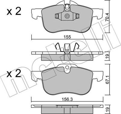 Metelli 22-0307-0 - Brake Pad Set, disc brake autospares.lv