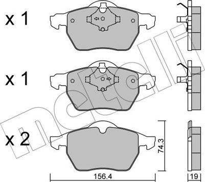 Metelli 22-0314-1 - Brake Pad Set, disc brake autospares.lv