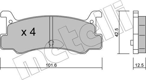 Metelli 22-0389-0 - Brake Pad Set, disc brake autospares.lv