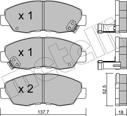 Metelli 22-0384-0 - Brake Pad Set, disc brake autospares.lv