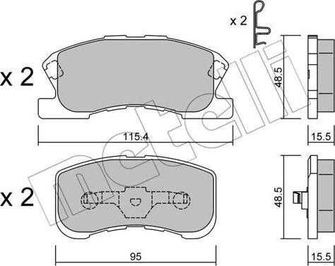 Metelli 22-0381-0 - Brake Pad Set, disc brake autospares.lv