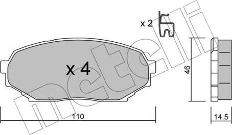 Metelli 22-0388-0 - Brake Pad Set, disc brake autospares.lv