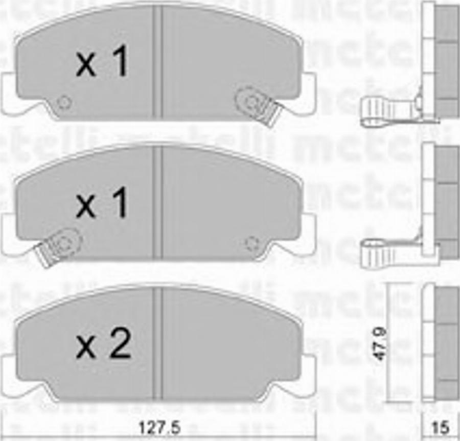 Metelli 22-0383-0 - Brake Pad Set, disc brake autospares.lv