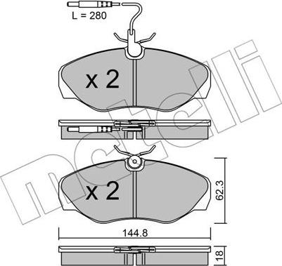 Metelli 22-0338-1 - Brake Pad Set, disc brake autospares.lv