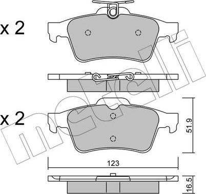 Metelli 22-0337-1 - Brake Pad Set, disc brake autospares.lv