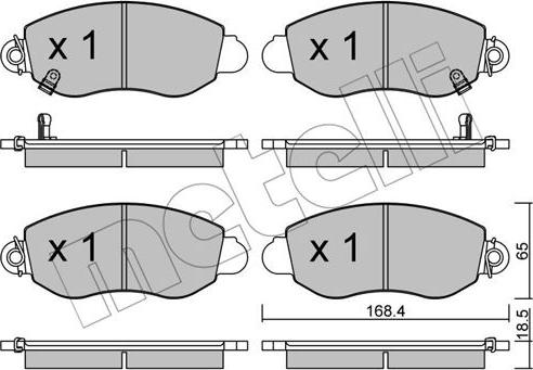 Metelli 22-0320-0 - Brake Pad Set, disc brake autospares.lv