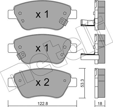 Metelli 22-0321-4 - Brake Pad Set, disc brake autospares.lv