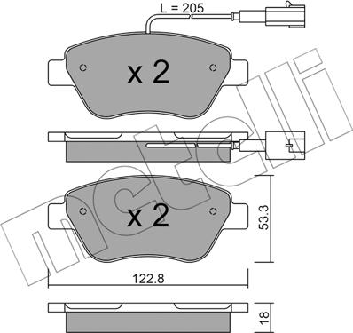 Metelli 22-0321-3 - Brake Pad Set, disc brake autospares.lv