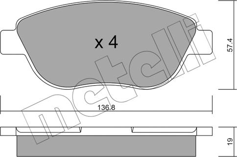 Metelli 22-0322-1 - Brake Pad Set, disc brake autospares.lv