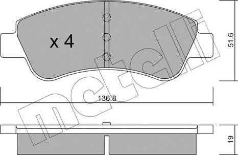 Metelli 22-0327-0 - Brake Pad Set, disc brake autospares.lv