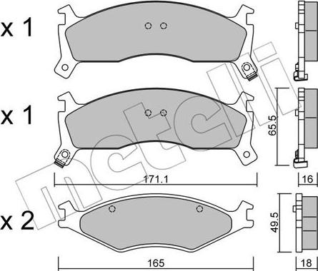 Metelli 22-0375-0 - Brake Pad Set, disc brake autospares.lv