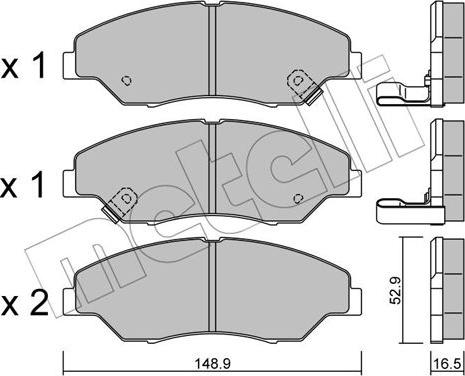 Metelli 22-0376-0 - Brake Pad Set, disc brake autospares.lv