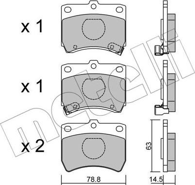 Metelli 22-0370-0 - Brake Pad Set, disc brake autospares.lv