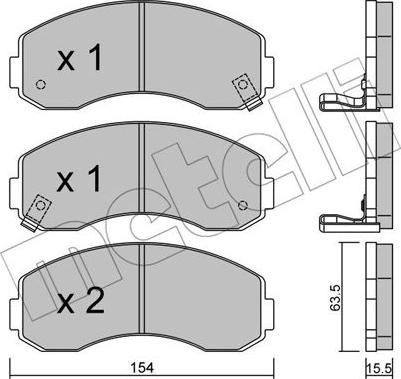 Metelli 22-0377-0 - Brake Pad Set, disc brake autospares.lv