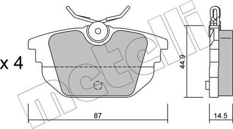 Metelli 22-0299-0 - Brake Pad Set, disc brake autospares.lv
