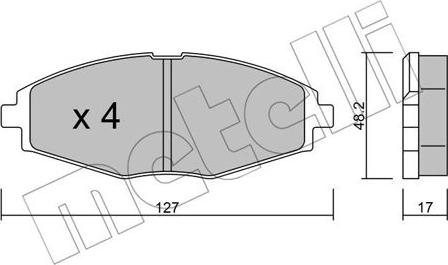 Metelli 22-0293-0 - Brake Pad Set, disc brake autospares.lv