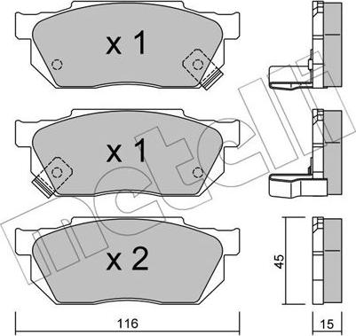 Metelli 22-0247-1 - Brake Pad Set, disc brake autospares.lv