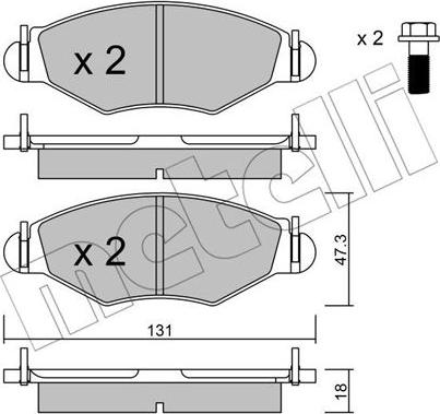 Metelli 22-0254-1 - Brake Pad Set, disc brake autospares.lv