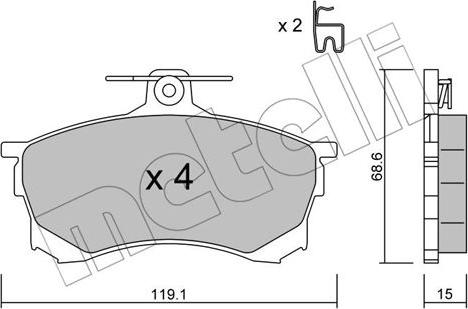 Metelli 22-0250-0 - Brake Pad Set, disc brake autospares.lv