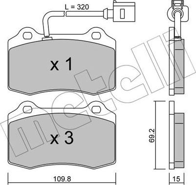 Metelli 22-0251-4 - Brake Pad Set, disc brake autospares.lv