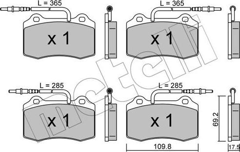 Metelli 22-0251-1 - Brake Pad Set, disc brake autospares.lv