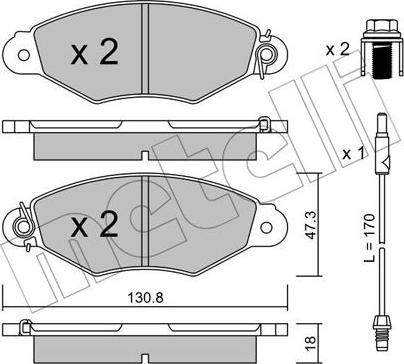 Metelli 22-0253-1 - Brake Pad Set, disc brake autospares.lv