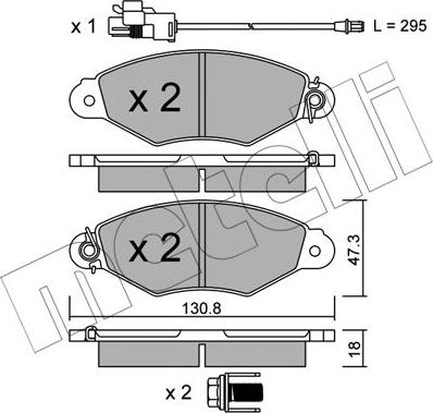 Metelli 22-0253-2 - Brake Pad Set, disc brake autospares.lv