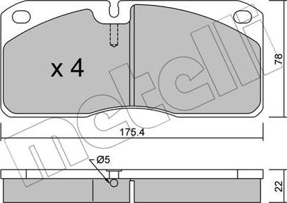 Metelli 22-0269-0 - Brake Pad Set, disc brake autospares.lv