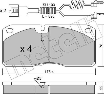 Metelli 22-0269-3K - Brake Pad Set, disc brake autospares.lv