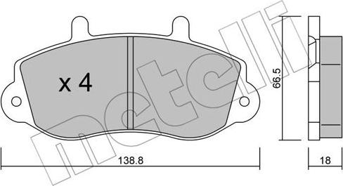 Metelli 22-0264-0 - Brake Pad Set, disc brake autospares.lv