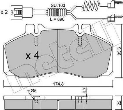 Metelli 22-0266-0K - Brake Pad Set, disc brake autospares.lv