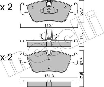 Metelli 22-0260-0 - Brake Pad Set, disc brake autospares.lv