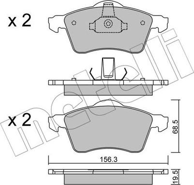 Metelli 22-0263-0 - Brake Pad Set, disc brake autospares.lv