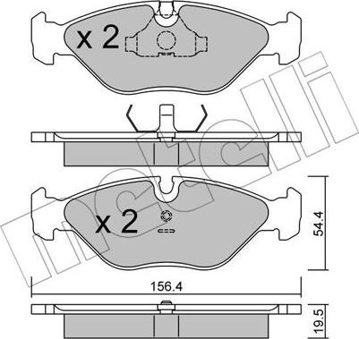 Metelli 22-0209-0 - Brake Pad Set, disc brake autospares.lv