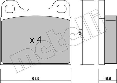 Metelli 22-0200-0 - Brake Pad Set, disc brake autospares.lv