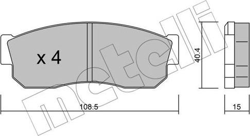 Metelli 22-0202-0 - Brake Pad Set, disc brake autospares.lv