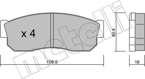 Metelli 22-0202-1 - Brake Pad Set, disc brake autospares.lv