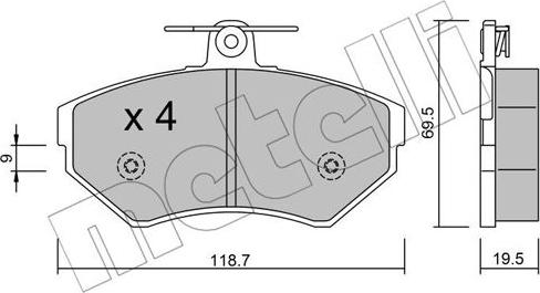 Metelli 22-0215-0 - Brake Pad Set, disc brake autospares.lv