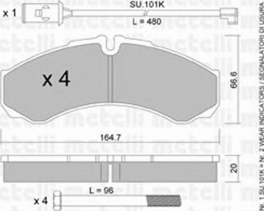 Metelli 22-0212-2K - Brake Pad Set, disc brake autospares.lv