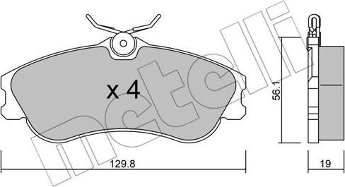 Metelli 22-0217-1 - Brake Pad Set, disc brake autospares.lv