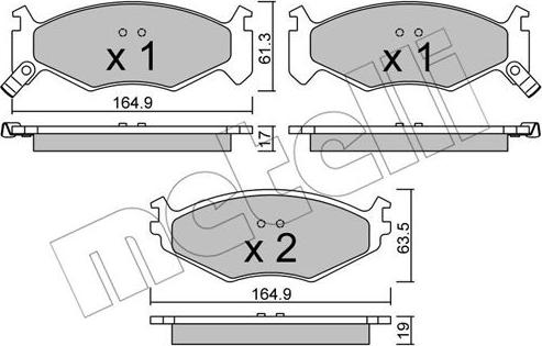 Metelli 22-0289-0 - Brake Pad Set, disc brake autospares.lv