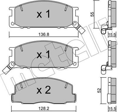 Metelli 22-0280-0 - Brake Pad Set, disc brake autospares.lv