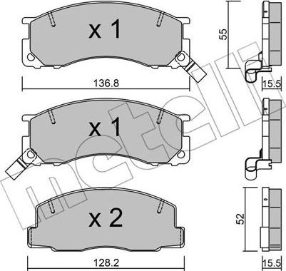 Metelli 22-0281-0 - Brake Pad Set, disc brake autospares.lv