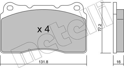 Metelli 22-0288-1 - Brake Pad Set, disc brake autospares.lv