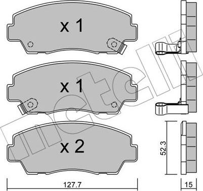 Metelli 22-0283-0 - Brake Pad Set, disc brake autospares.lv