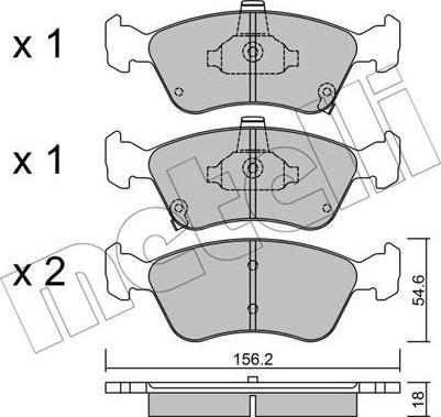 Metelli 22-0287-0 - Brake Pad Set, disc brake autospares.lv