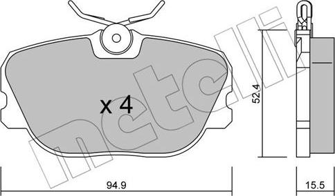 Metelli 22-0235-0 - Brake Pad Set, disc brake autospares.lv