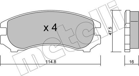 Metelli 22-0230-0 - Brake Pad Set, disc brake autospares.lv